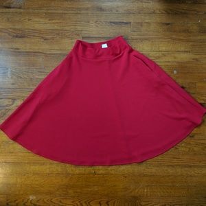 Red Agnes and Dora Midi Skirt
